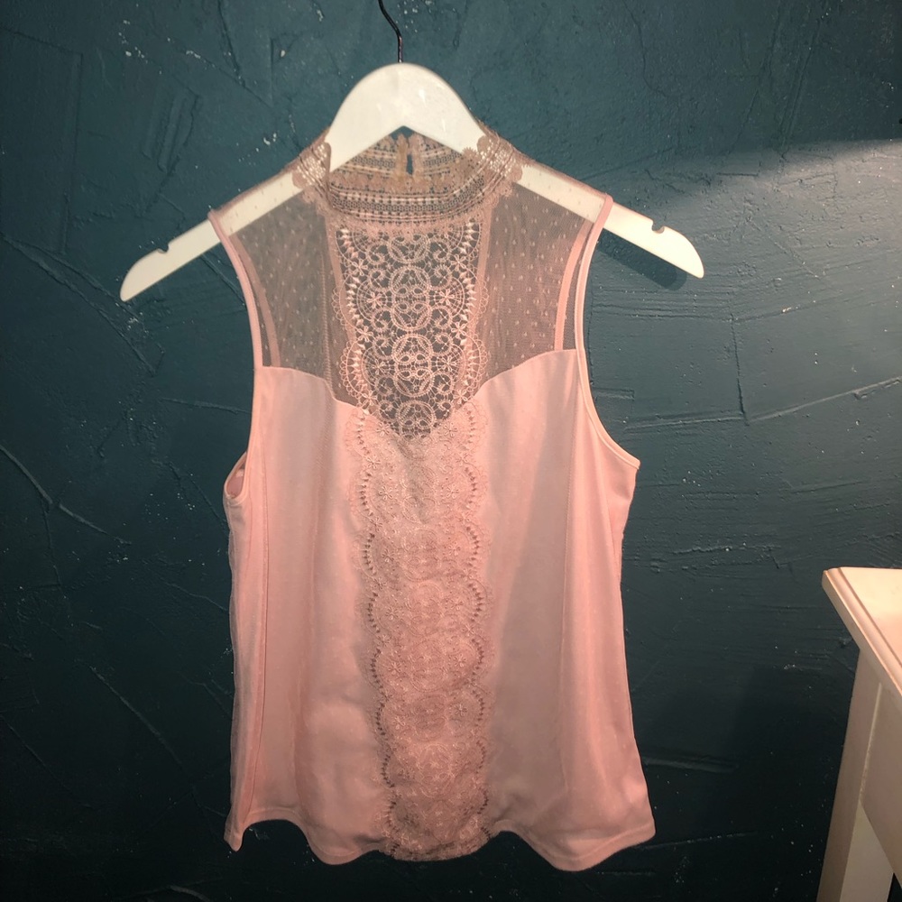 Express High Collar Lace Blouse